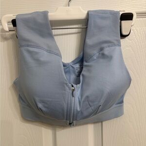 Tommie Copper Bra Womens Medium Blue Shoulder Support Zip Front Copper Znergy